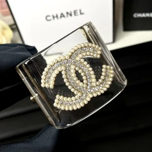 Chanel Crystal CC Bracelets Transparent