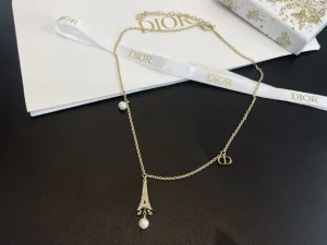 Dior Paris Eiffel Tower Chain Necklaces