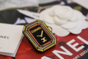 Chanel First Clock Brooch Yellow