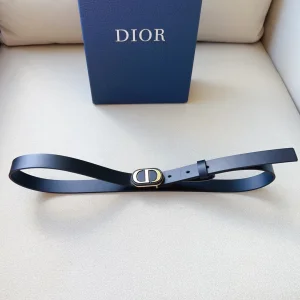 Dior Bobby 20MM Black Leather Belt