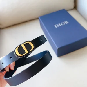 Dior Bobby 20MM Black Leather Belt
