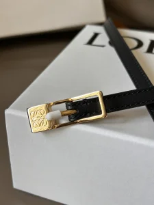 Loewe Amazona Black Calfskin Belt 10MM