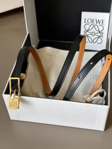 Loewe Amazona Black Calfskin Belt 10MM
