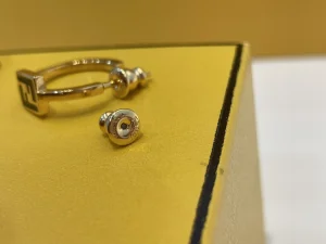 Fendi Forever FF Earrings Gold Black