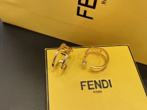 Fendi Forever FF Gold Oval Earrings