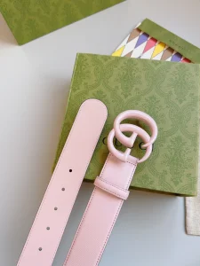 Gucci GG Buckle Pink Calf Belt 40MM