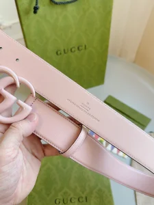 Gucci GG Buckle Pink Calf Belt 40MM