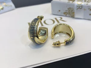 Dior Code Gold Blue Lacquer Earrings