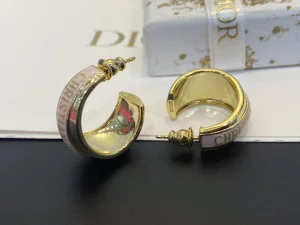 Dior Code Gold Pink Lacquer Earrings