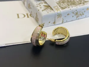 Dior Code Gold Pink Lacquer Earrings