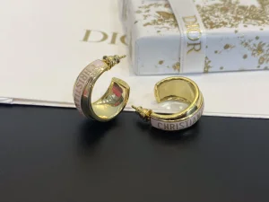 Dior Code Gold Pink Lacquer Earrings