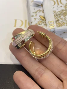 Dior Code Gold Pink Lacquer Earrings