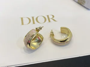 Dior Code Gold Pink Lacquer Earrings
