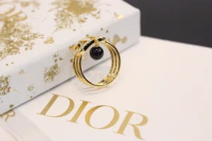 Dior Crystal CD Rings with Pearl