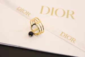 Dior Crystal CD Rings with Pearl