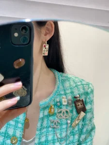 Chanel Crystal CC Pendant Earrings