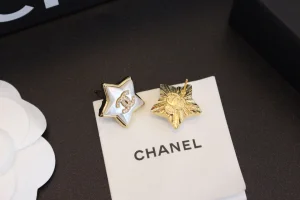 Chanel Crystal CC Star Earrings