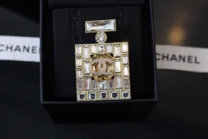 Chanel Crystal CC Bottle Brooch