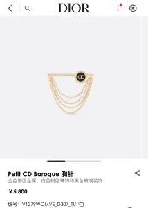 Dior Petit CD Baroque Brooch