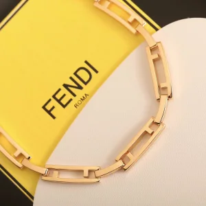 Fendi Gold Stripes Choker Necklaces