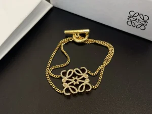 Loewe Crystal Anagram Chain Bracelets
