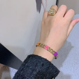 Chanel Crystal CC Gold Rings
