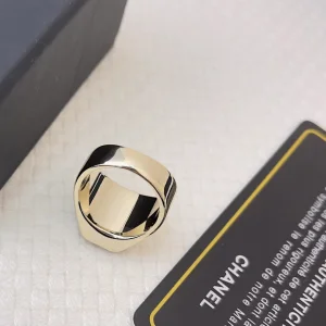 Chanel Crystal CC Gold Rings