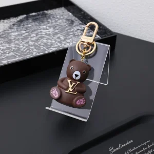 Louis Vuitton LV Teddy Bear Keyring and Bag Charm Brown