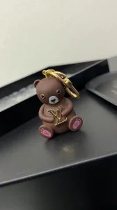 Louis Vuitton LV Teddy Bear Keyring and Bag Charm Brown