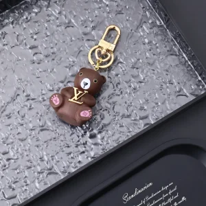 Louis Vuitton LV Teddy Bear Keyring and Bag Charm Brown