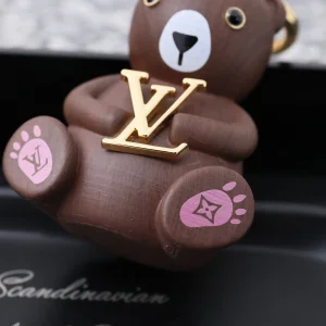 Louis Vuitton LV Teddy Bear Keyring and Bag Charm Brown