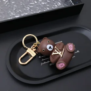 Louis Vuitton LV Teddy Bear Keyring and Bag Charm Brown