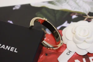 Chanel CC Black Gold Cuff Bracelets