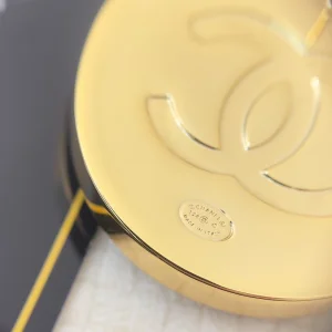 Chanel Paris CC Logo Round Earrings