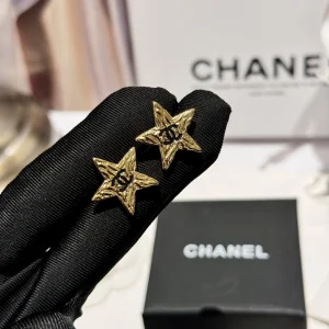 Chanel CC Gold Star Earrings