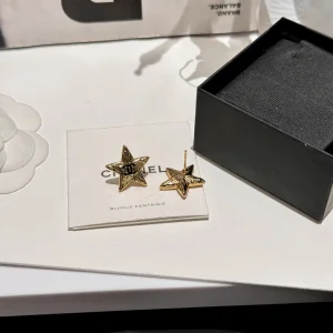 Chanel CC Gold Star Earrings