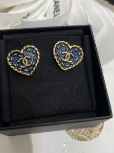 Chanel CC Logo Heart Earrings