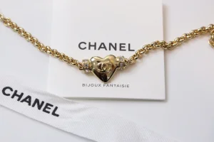 Chanel Gold CC Heart Chain Bracelets