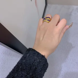 Loewe Nest Ring Gold Midnight Blue
