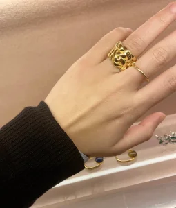 Loewe Nest Ring Gold Midnight Blue