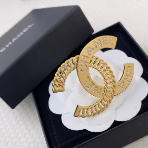 Chanel Gold CC Logo Brooch