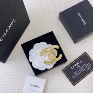 Chanel Gold CC Logo Brooch