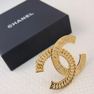 Chanel Gold CC Logo Brooch
