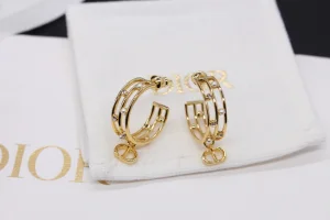 Dior Gold D Backstage Earrings