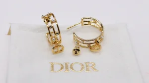 Dior Gold D Backstage Earrings