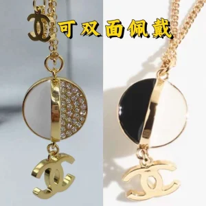 Chanel CC Logo Gold Pendant Necklaces