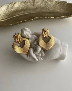 Saint Laurent YSL Gold Earrings