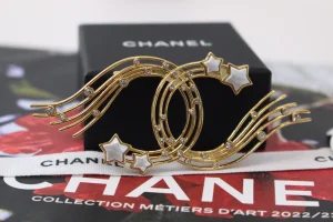 Chanel CC Logo Stars Brooch