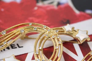 Chanel CC Logo Stars Brooch