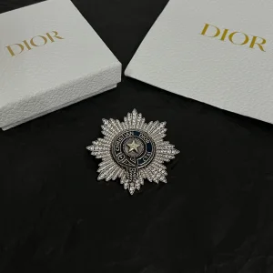 Dior Buffalo Star Brooch Silver